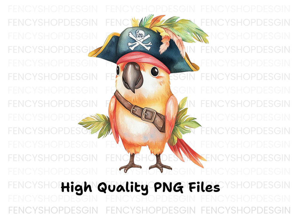 Cute Pirate Parrot Clipart Bundle