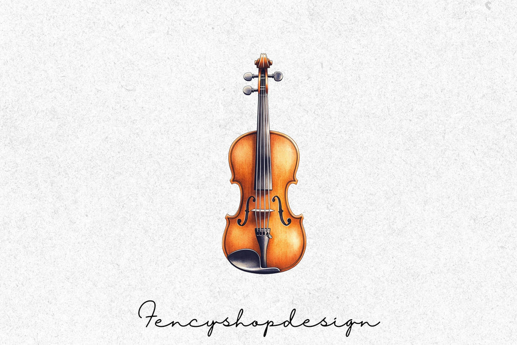 Elegant Violin Musical Instrument Clipart Bundle