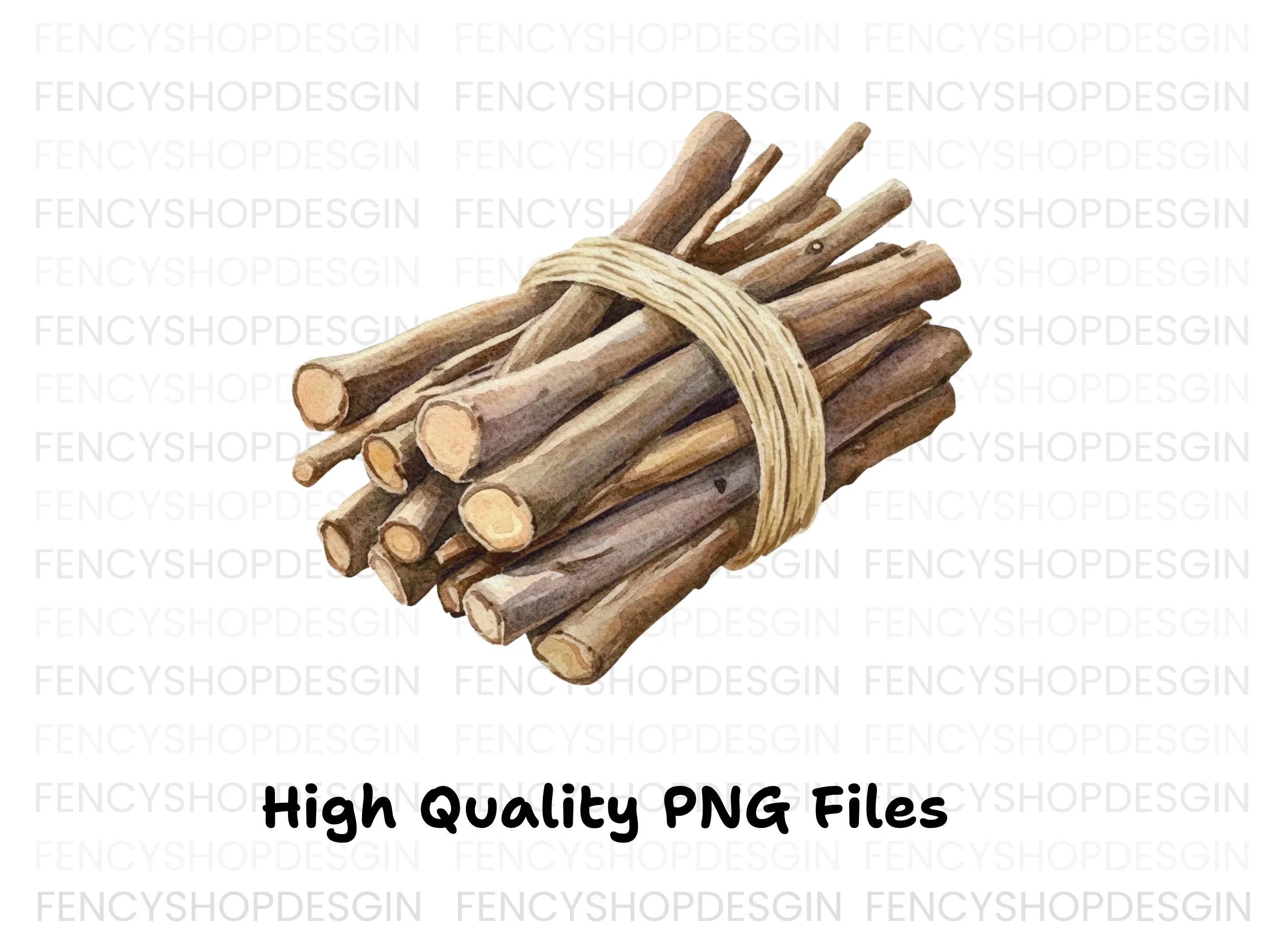Rustic Wood Sticks Clipart Bundle