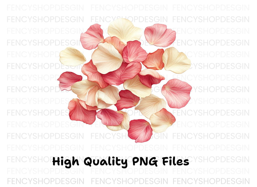 Elegant Rose Petals Clipart Bundle