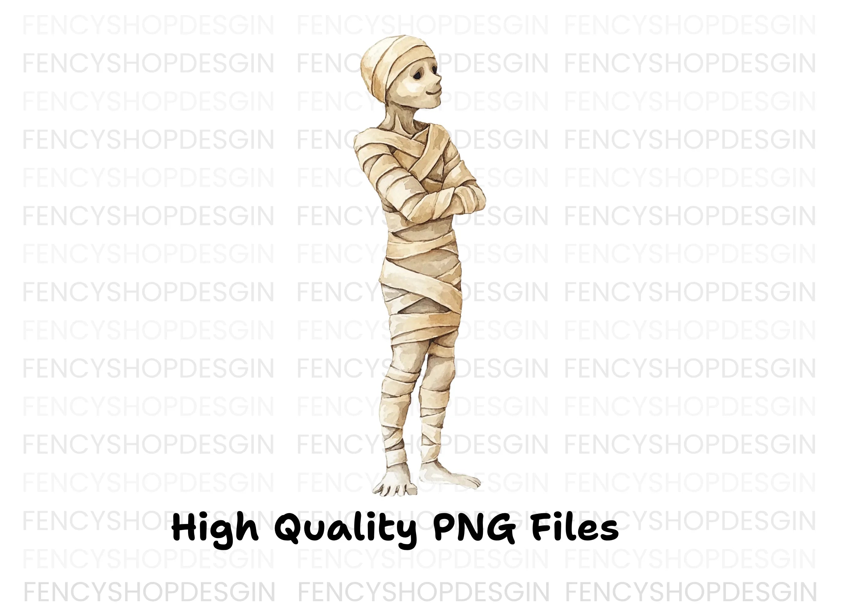 Cute Mummy Halloween Clipart Bundle