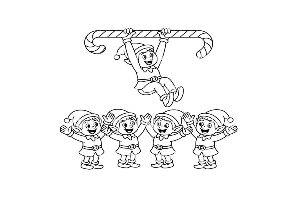 Festive Christmas Elves Coloring Books