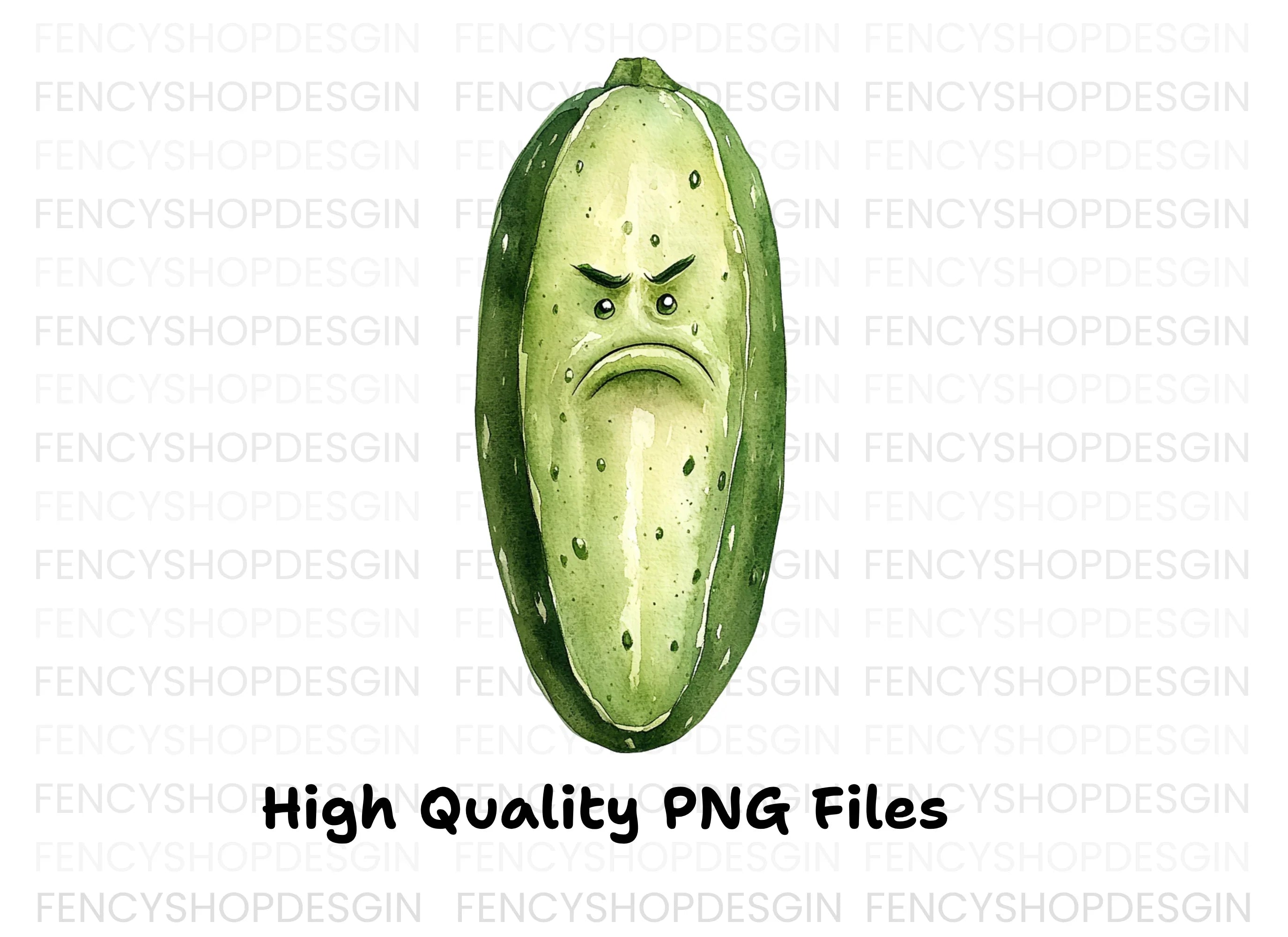 Angry Pickle Cartoon Clipart Bundle