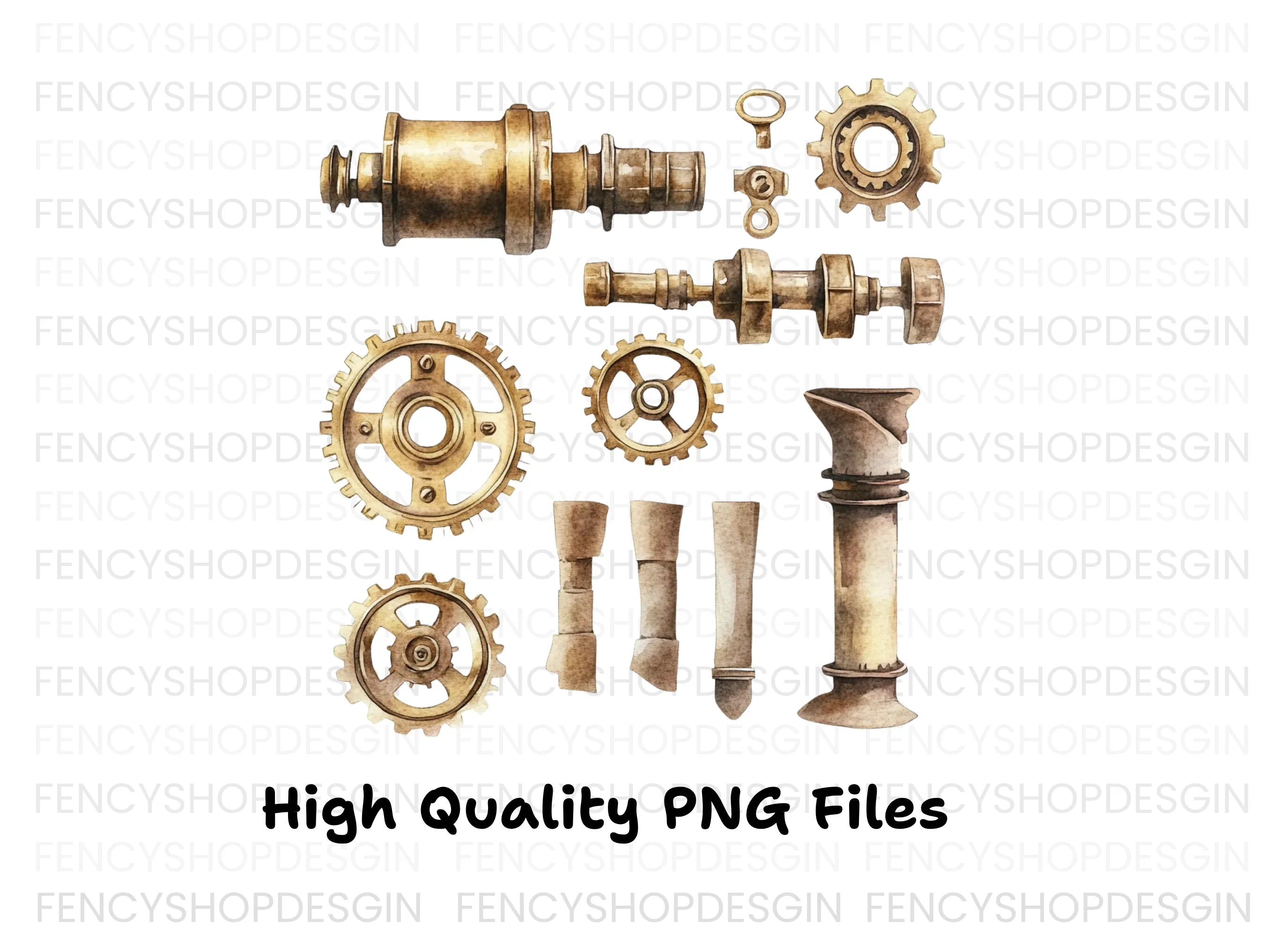 Steampunk Elements Clipart Bundle