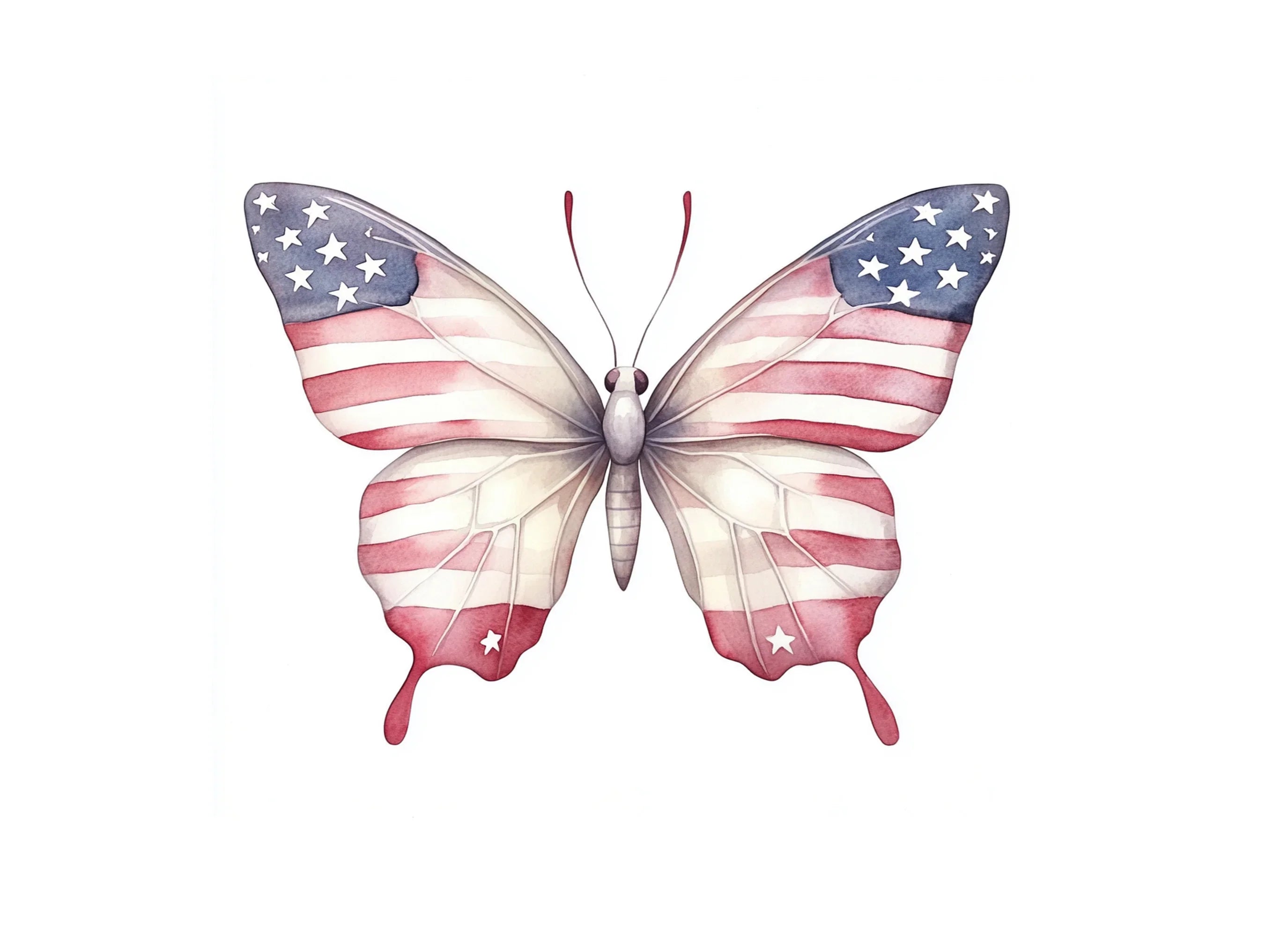 Patriotic Butterfly Clipart Bundle