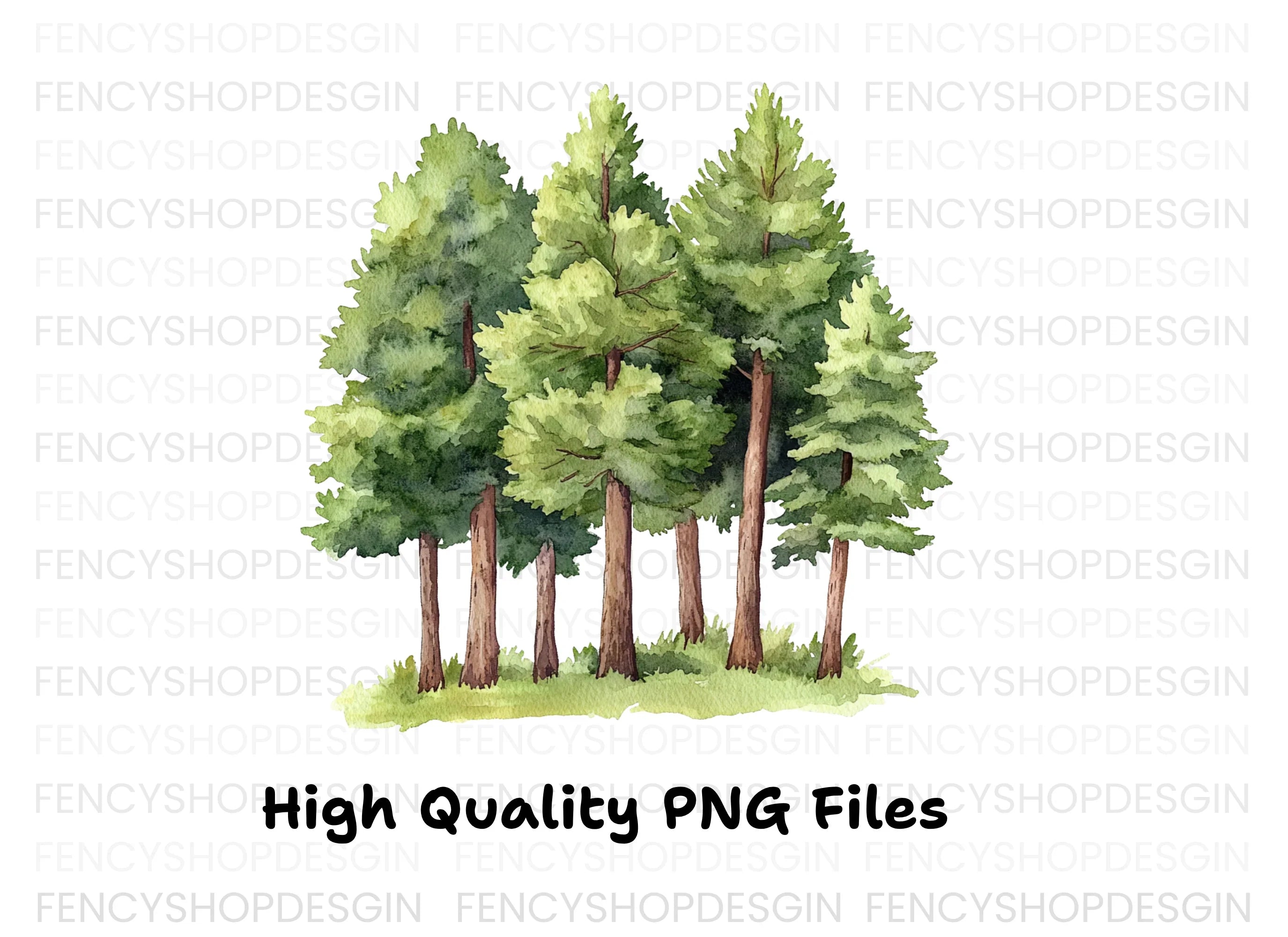 Pine Trees Clipart Bundle