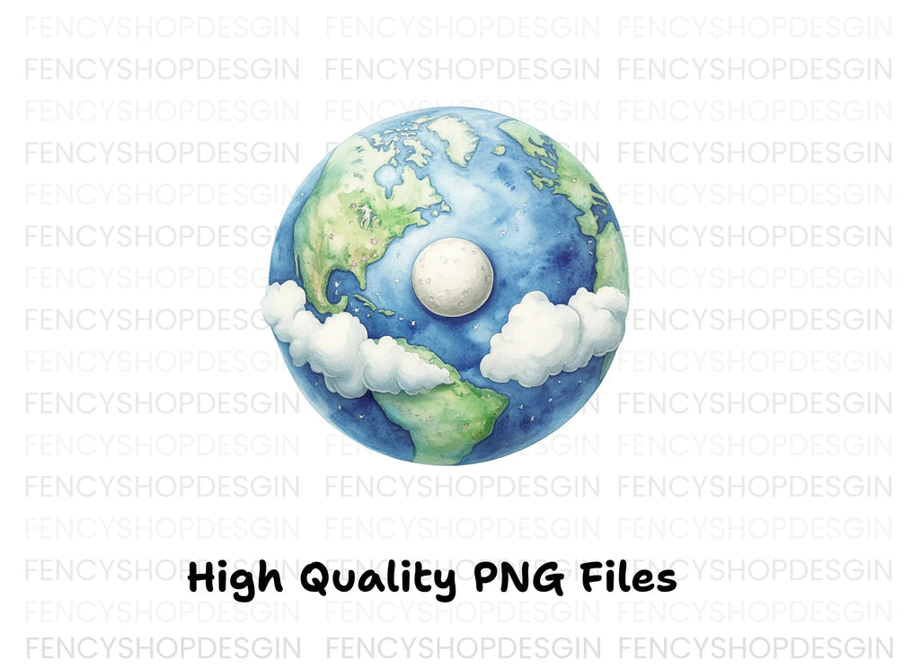 Earth and Moon Clipart Bundle