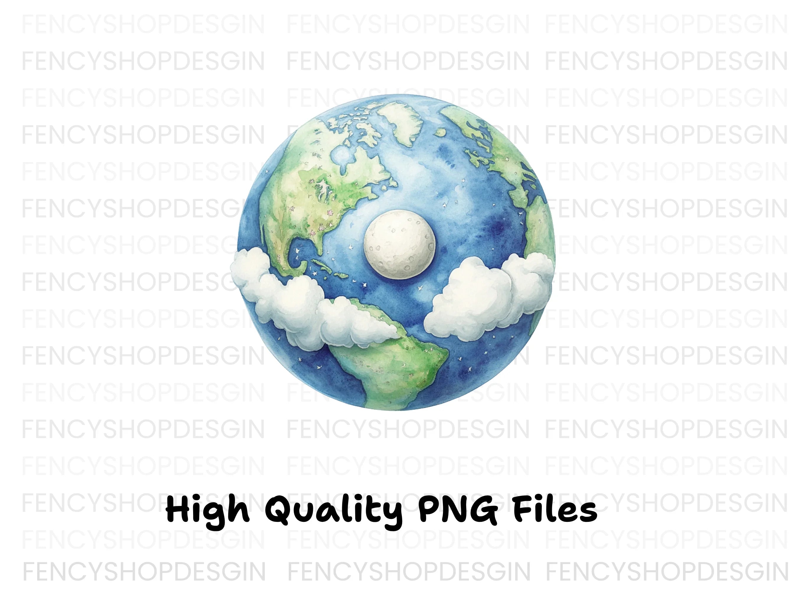 Earth and Moon Clipart Bundle