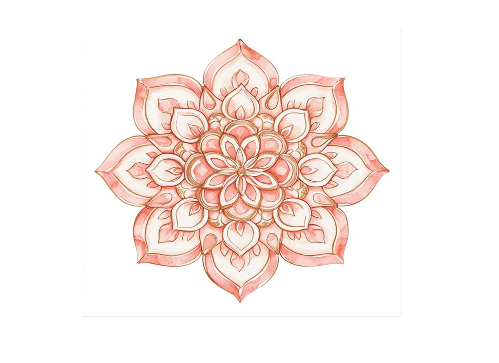 Pink and Gold Mandala Clipart Bundle