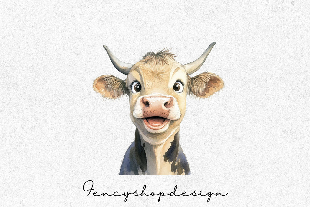 Adorable Farm Animal Cow Clipart Bundle