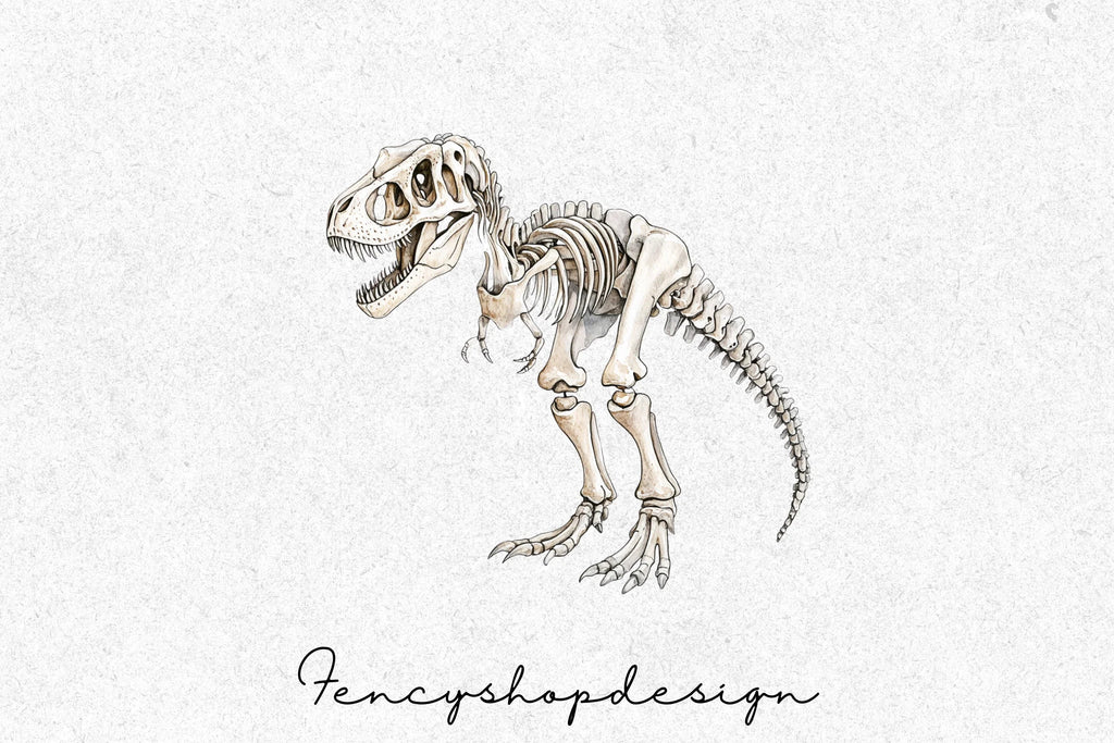 Dinosaur Skeleton Clipart Bundle