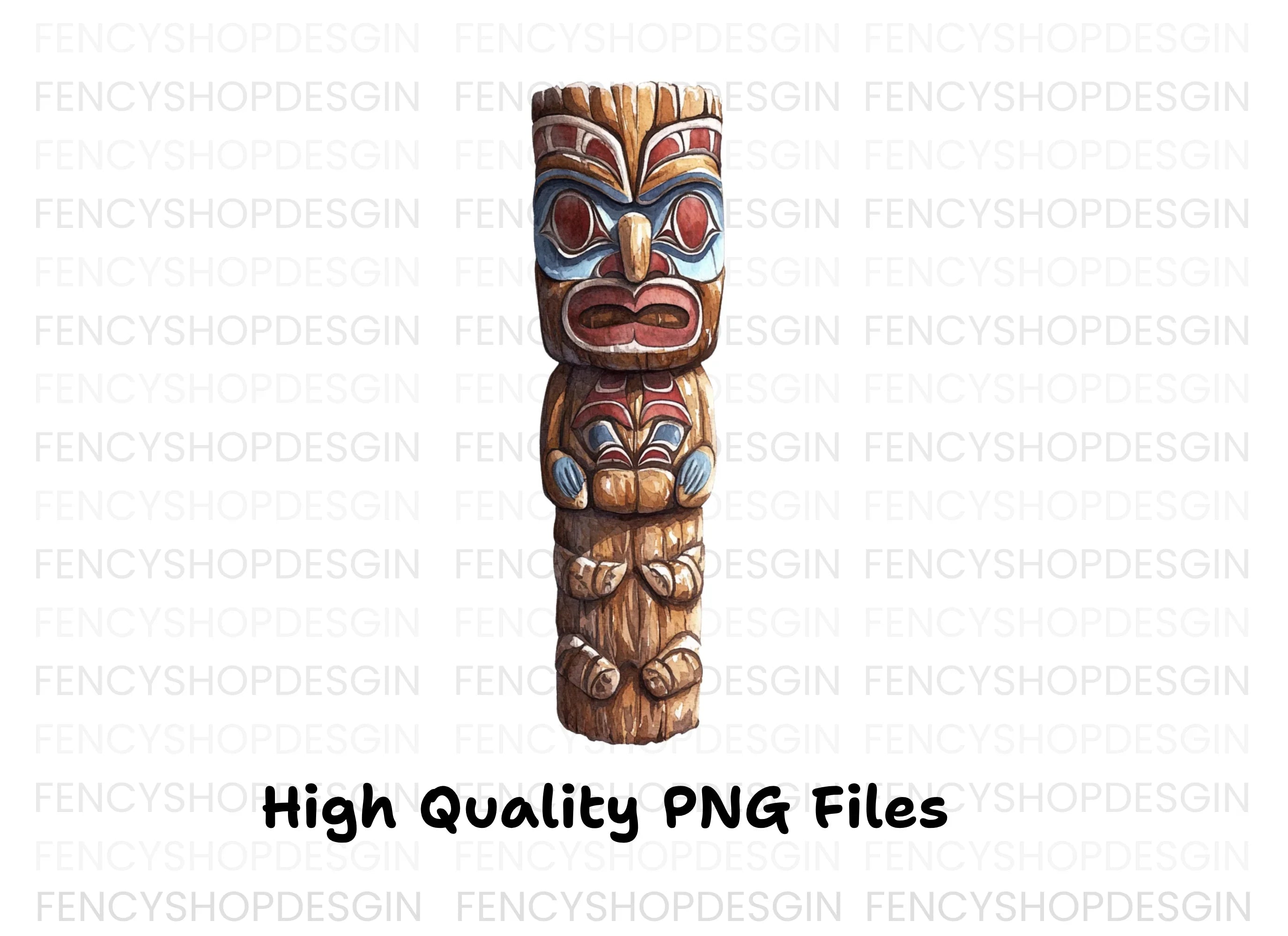Traditional Totem Pole Clipart Bundle