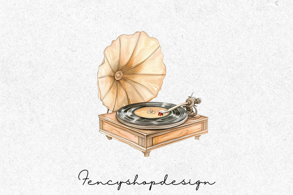 Vintage Gramophone Clipart Bundle