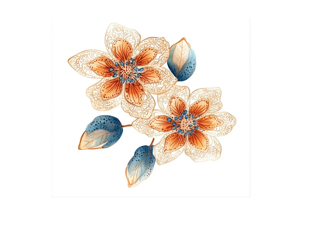 Delicate Lace Flower Clipart Bundle