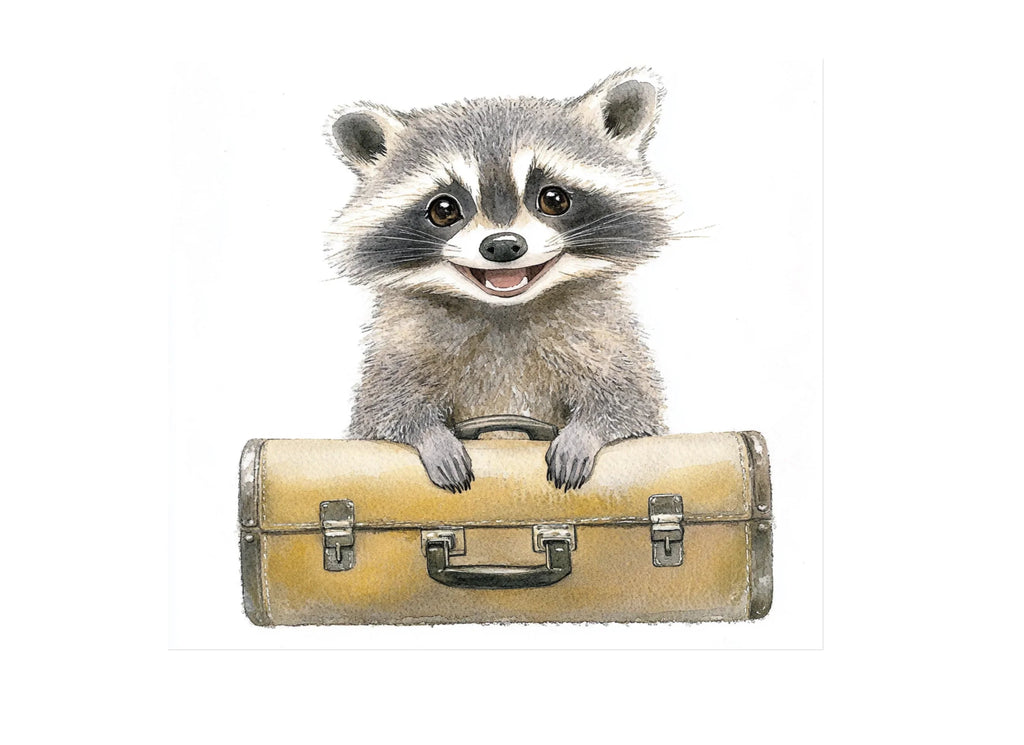 Traveling Raccoon Clipart Bundle