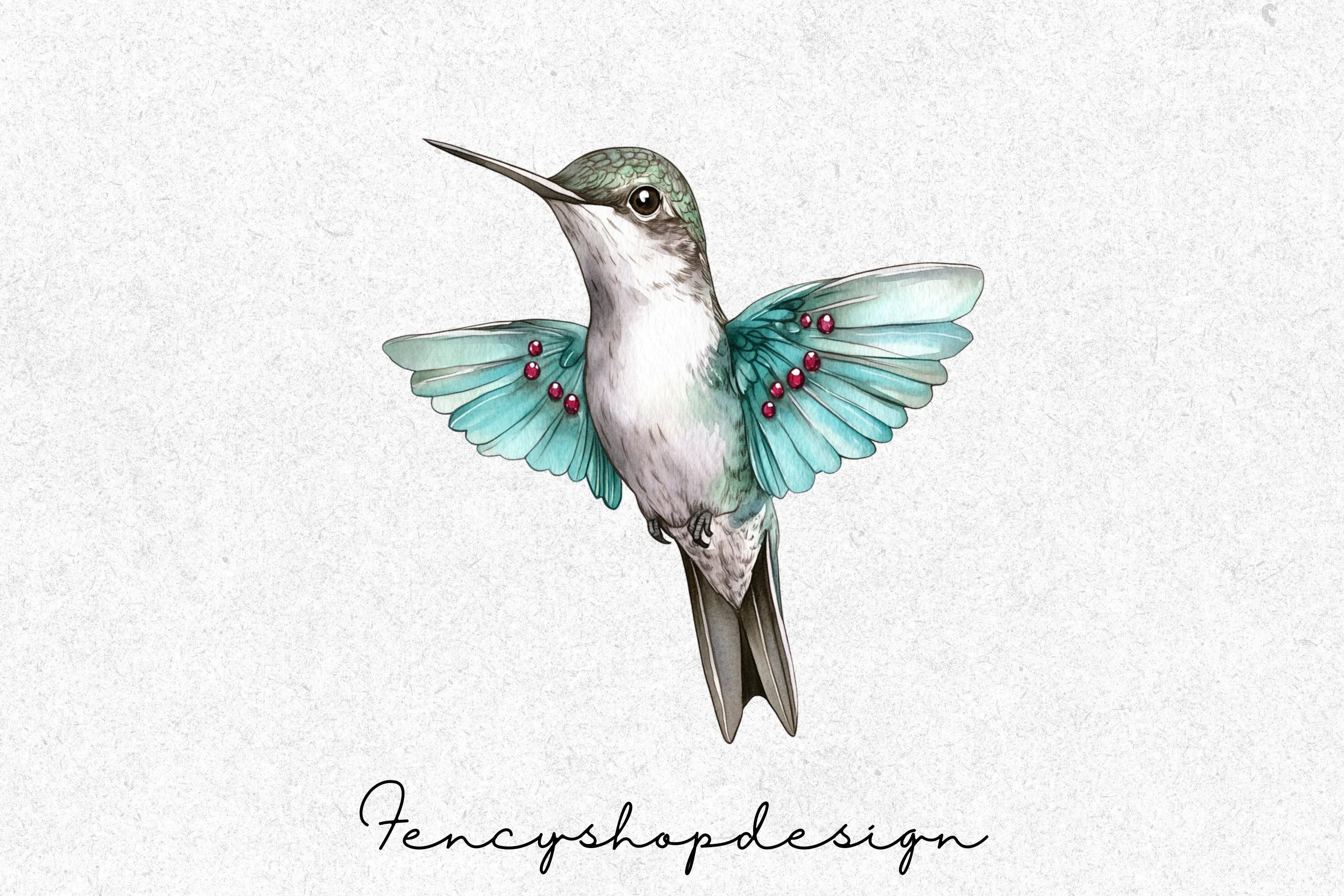 Elegant Hummingbirds Clipart Bundle