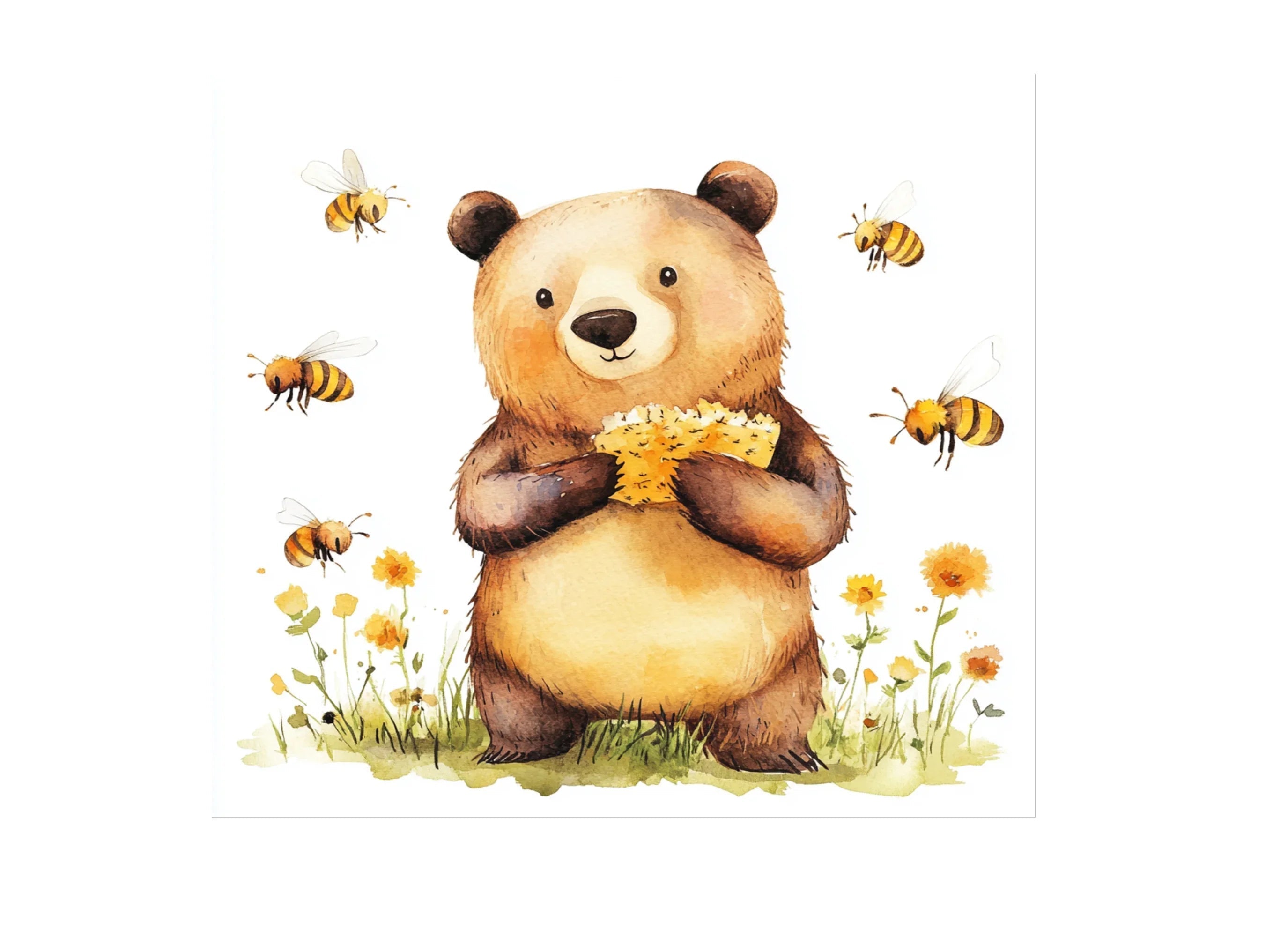 Cute Bear Bee Clipart Bundle