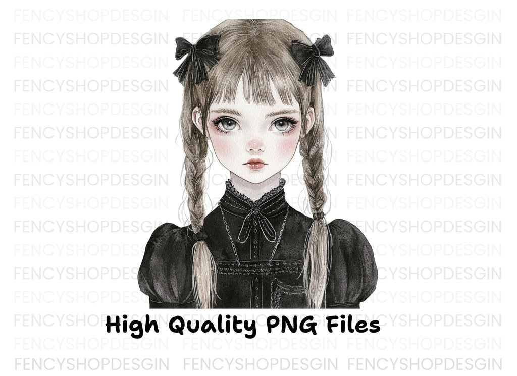 Gothic Lolita Girl Clipart Bundle