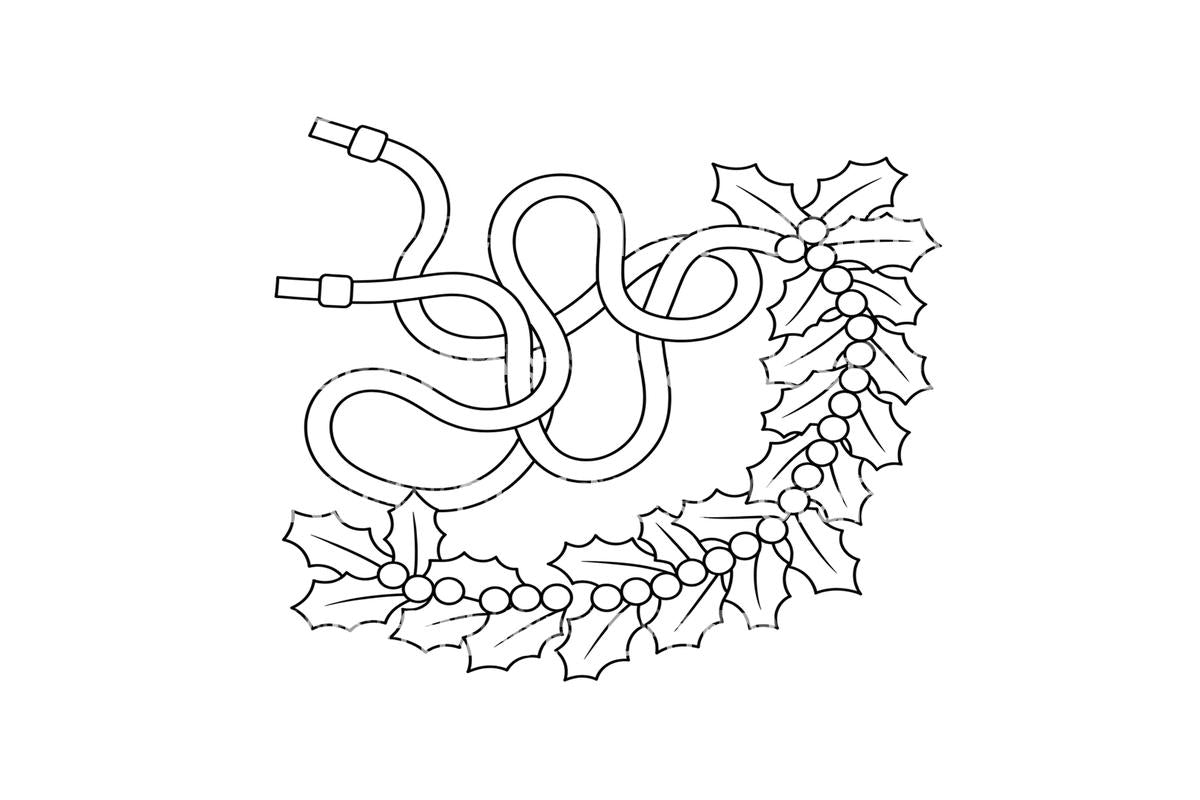 Christmas Lights and Holly Coloring Books