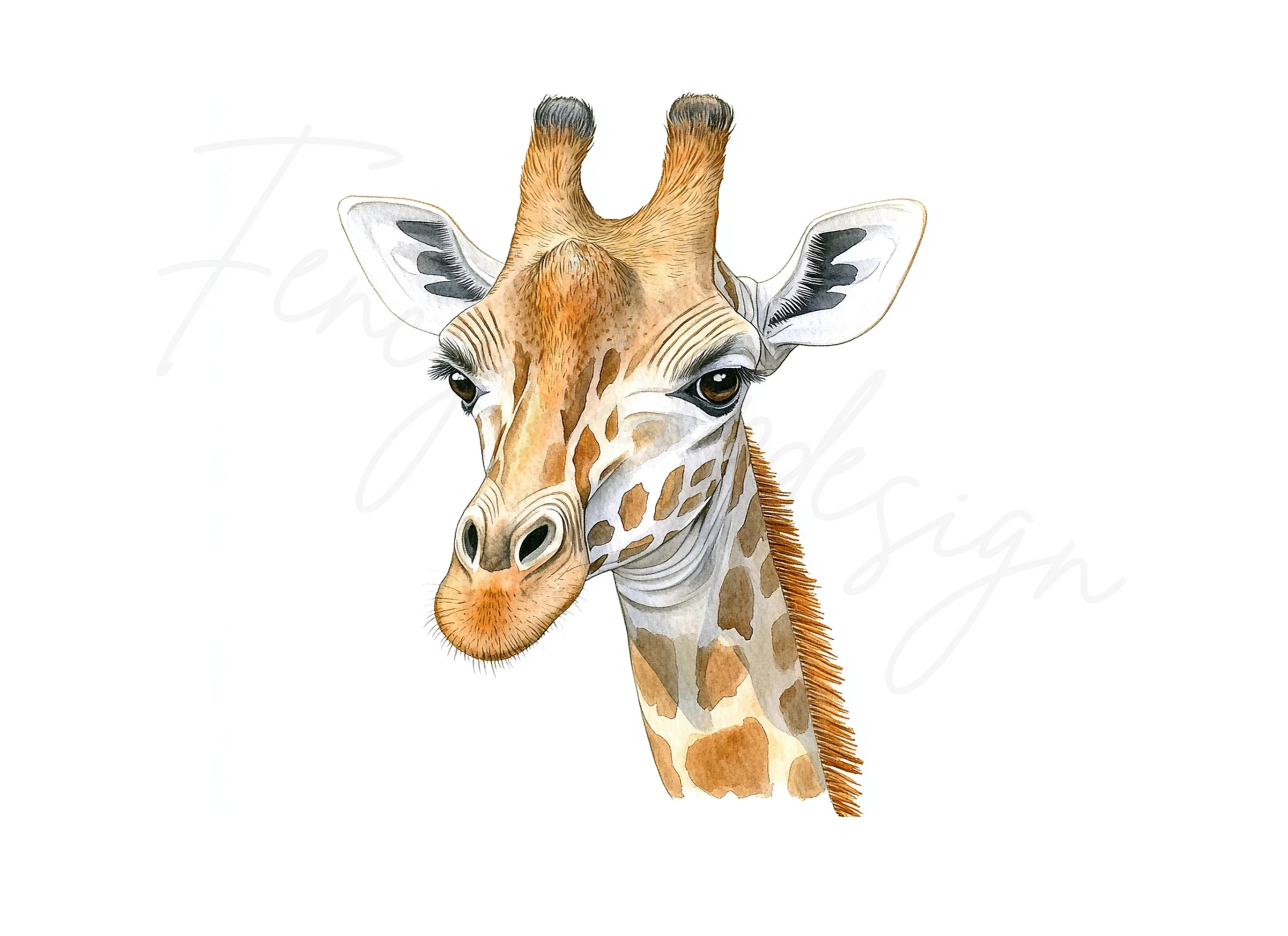 Cute Giraffe Head Clipart Bundle