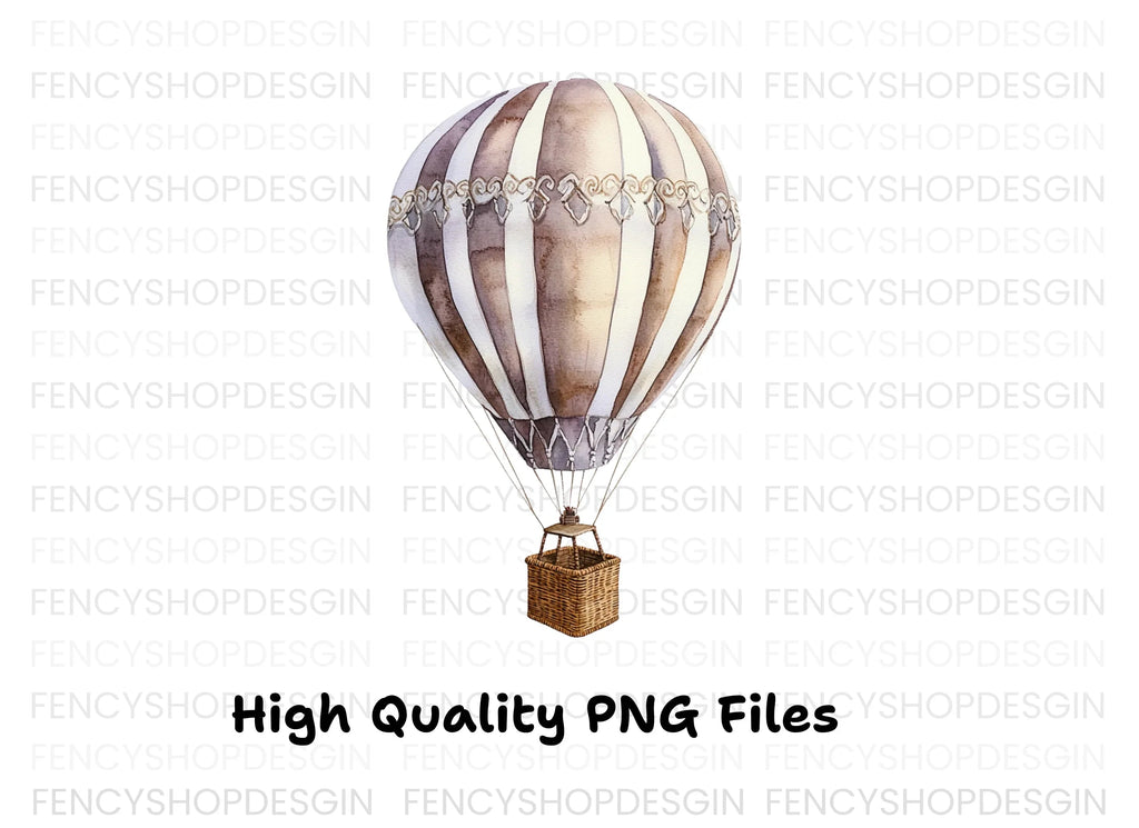 Elegant Hot Air Balloon Clipart Bundle