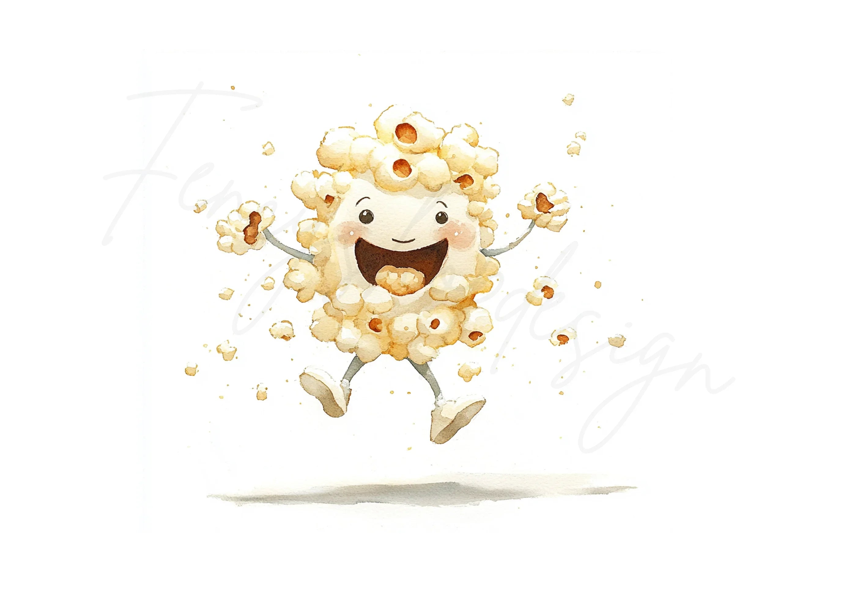 Happy Popcorn Characters Clipart Bundle