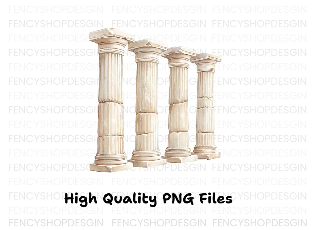 Classic Greek Pillars Clipart Bundle