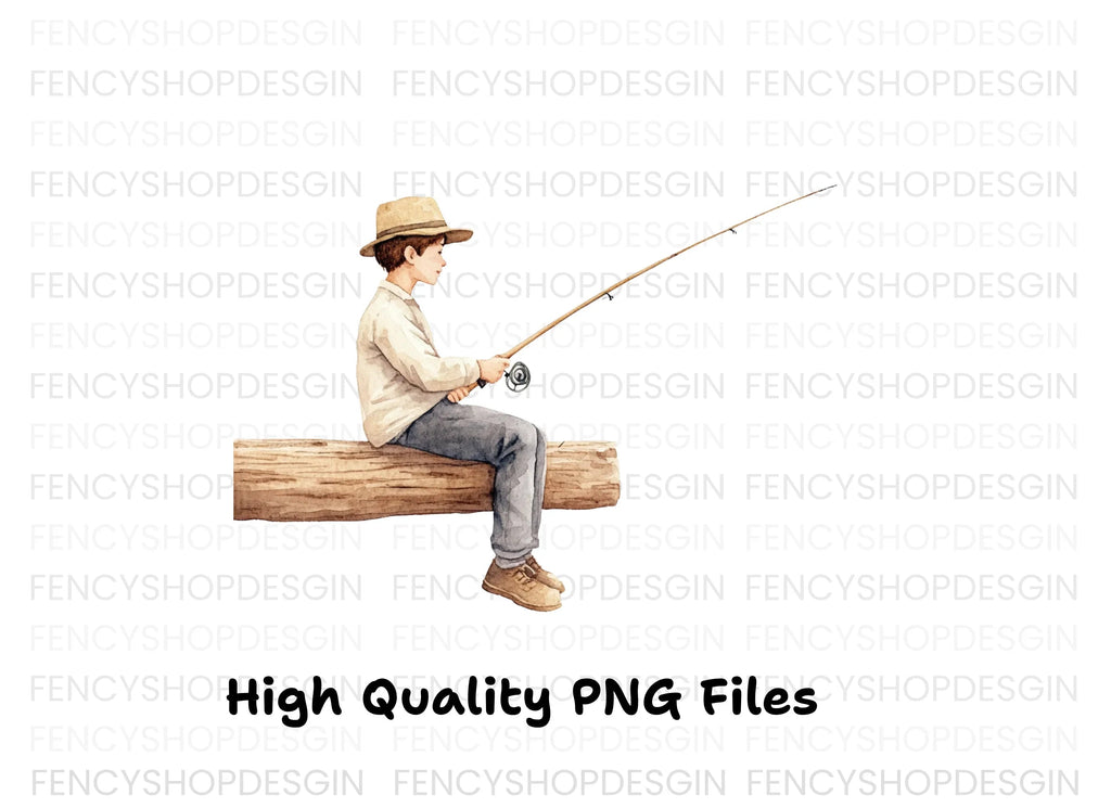 Boy Fishing Clipart Bundle