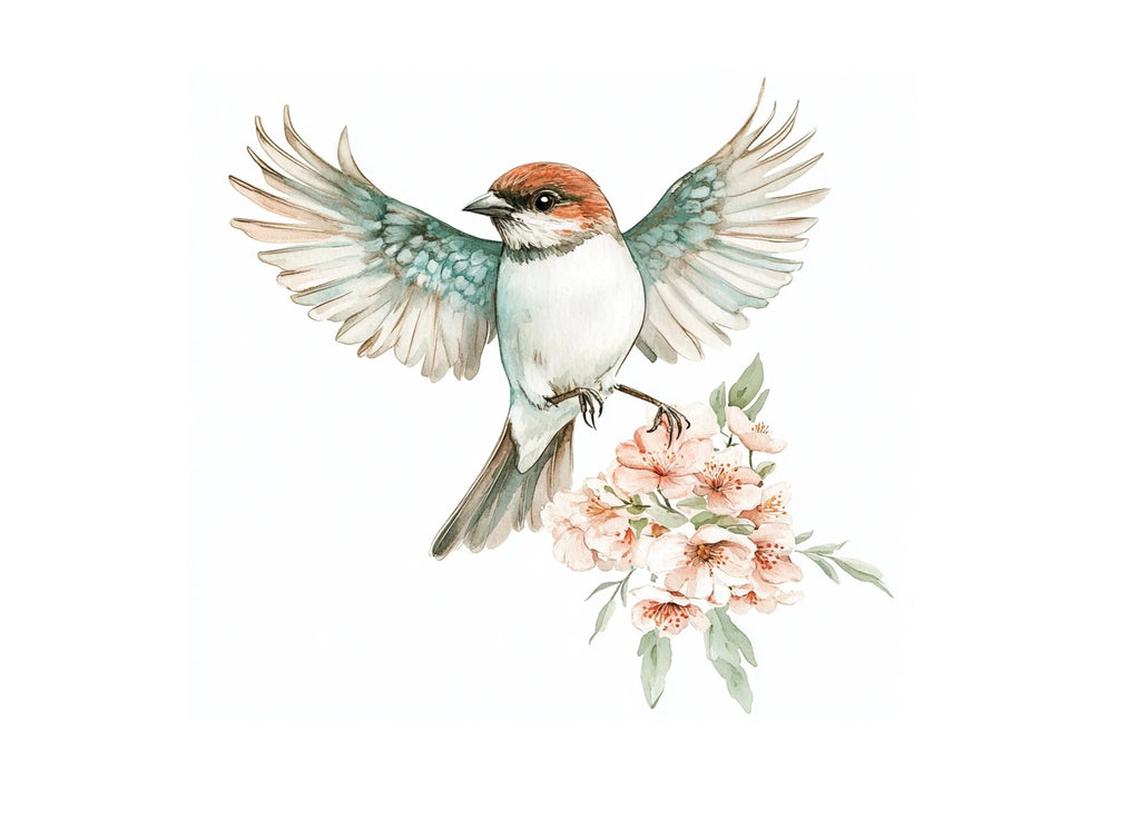 Birds and Floral Clipart Bundle