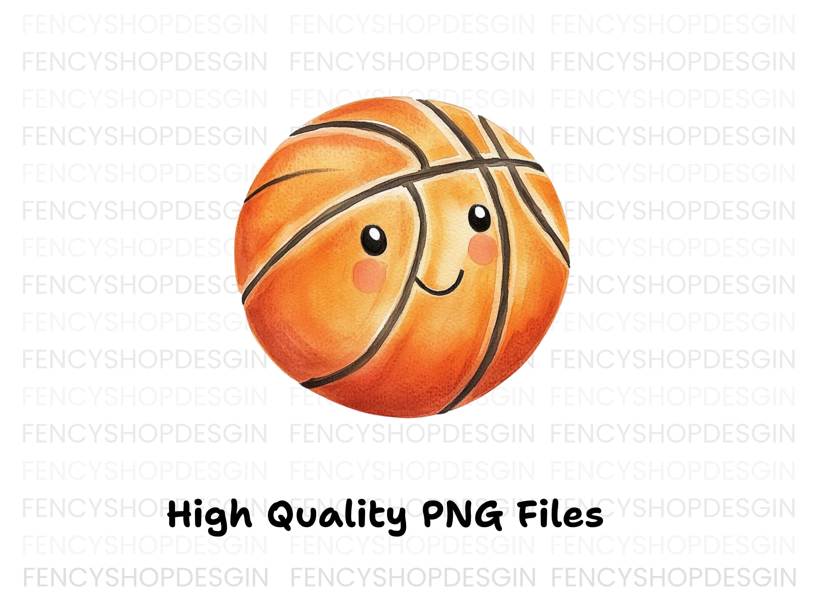 Cute Kawaii Basketball Clipart Bundle