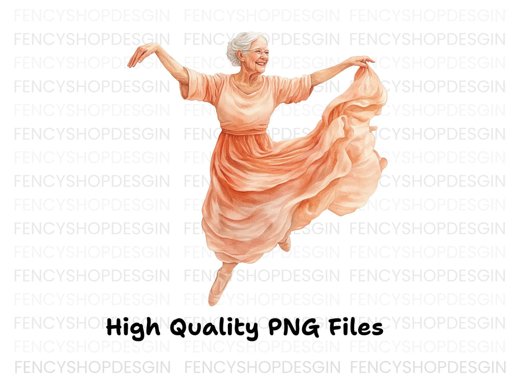 Elegant Senior Ballerina Clipart Bundle