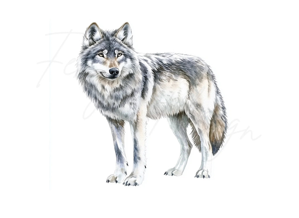 Majestic Gray Wolf Clipart Bundle