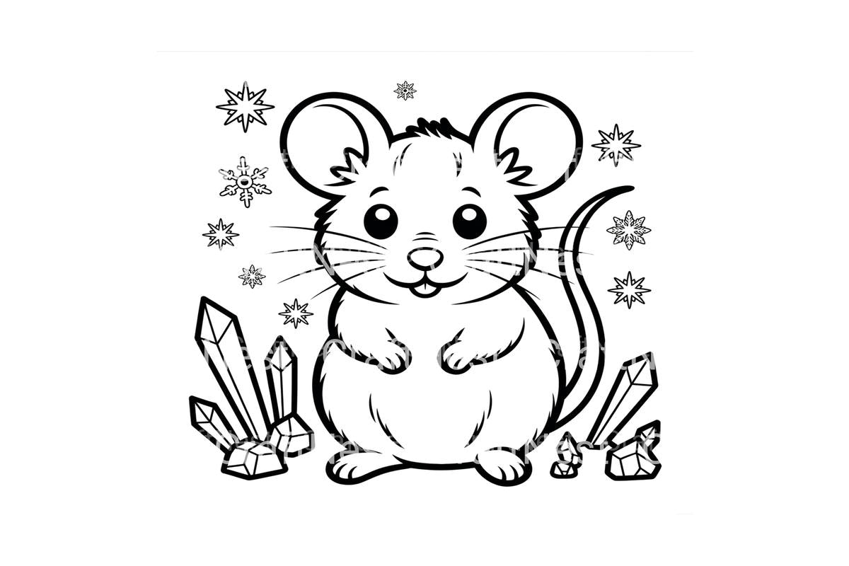 Cute Mice Winter Coloring Books