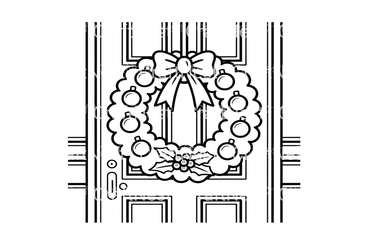 Christmas Wreath Door Coloring Books