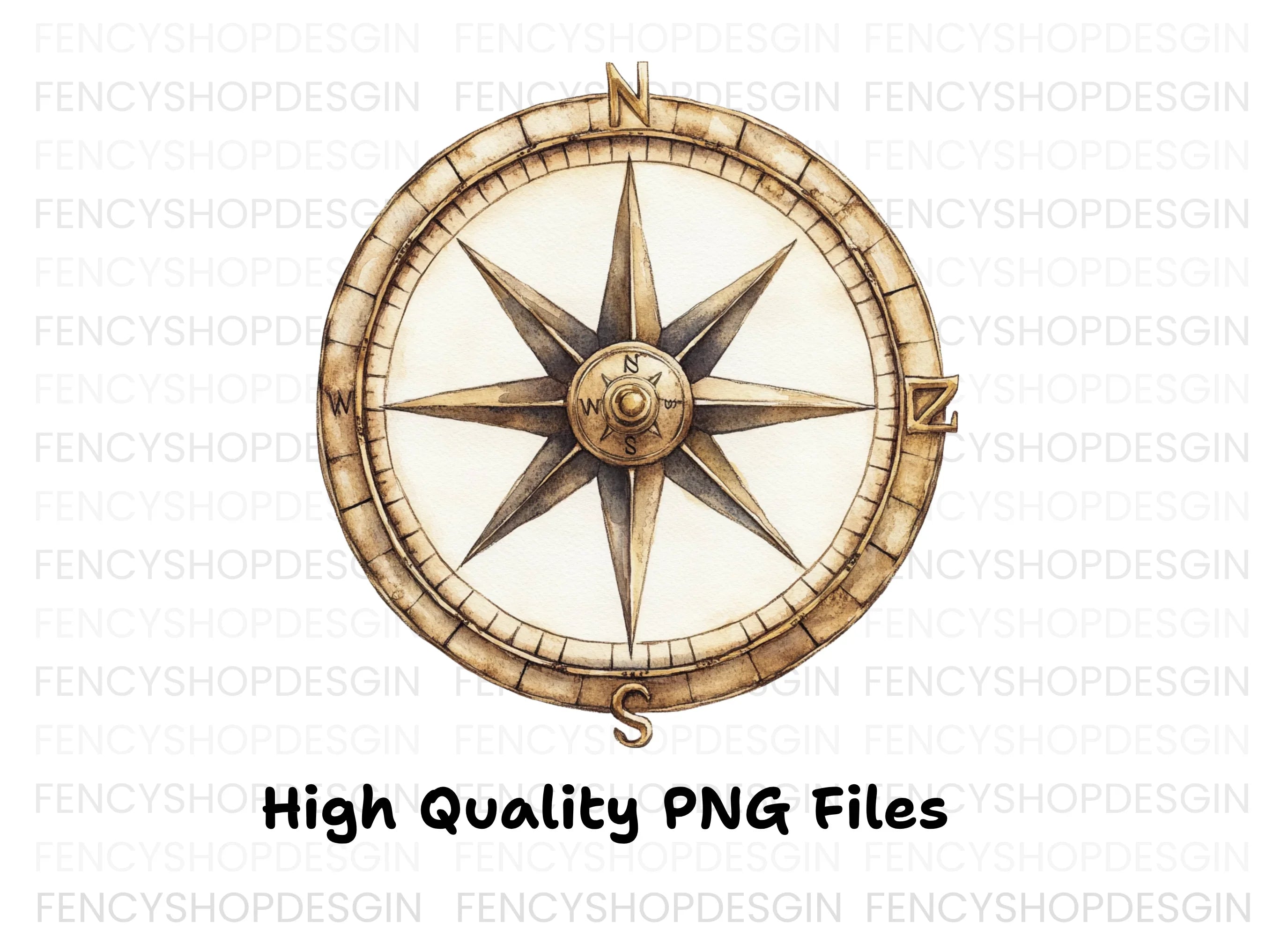 Nautical Compass Rose Clipart Bundle