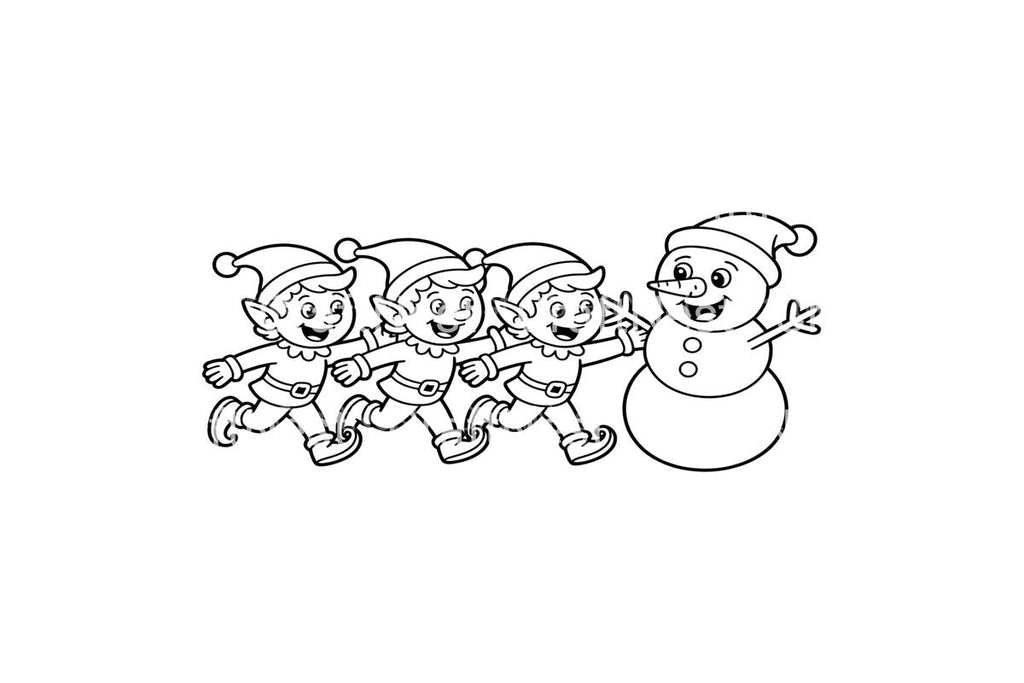 Snowman and Elf Winter Fun Coloring Books