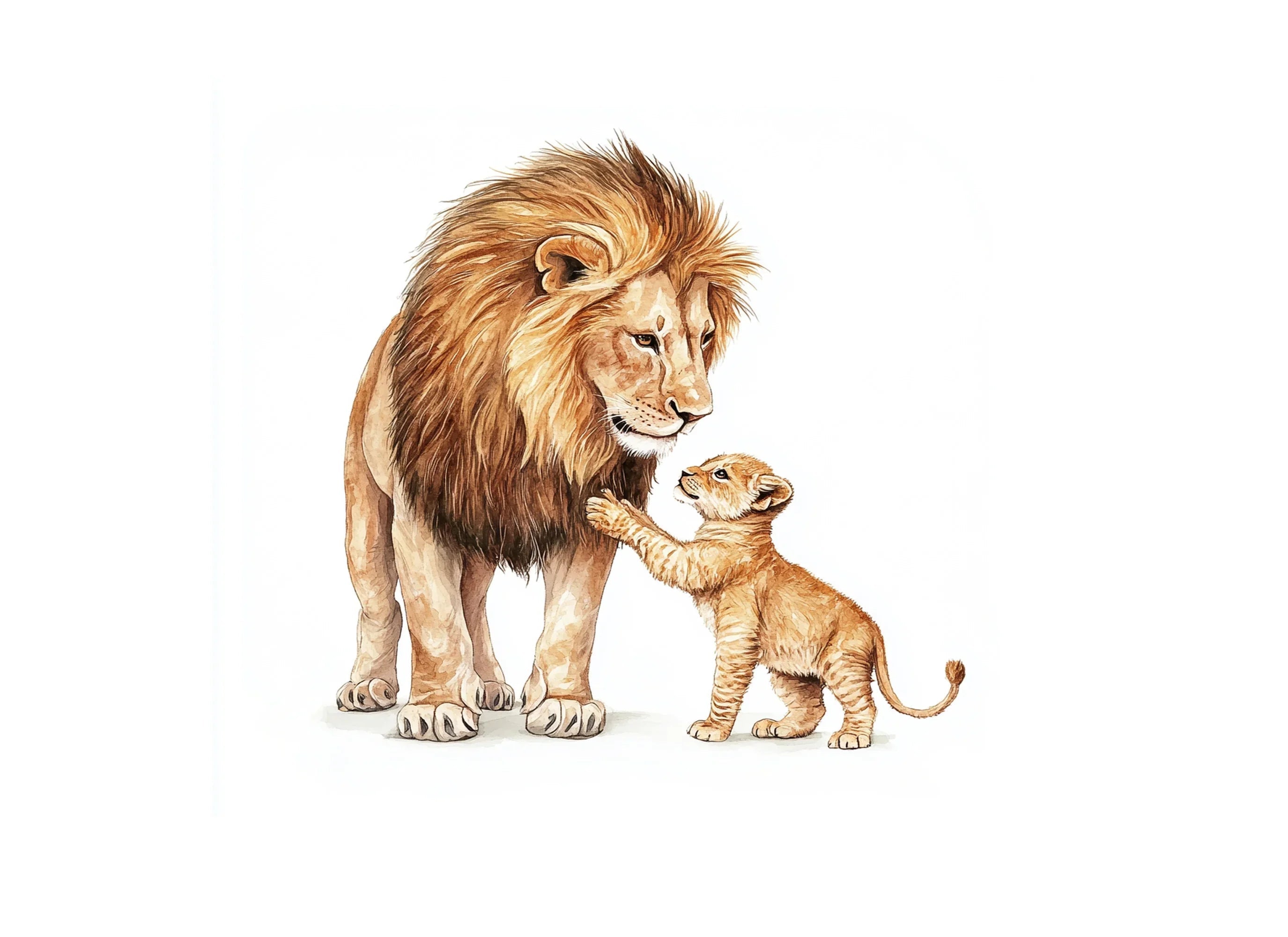 Playful Lion and Cub Clipart Bundle