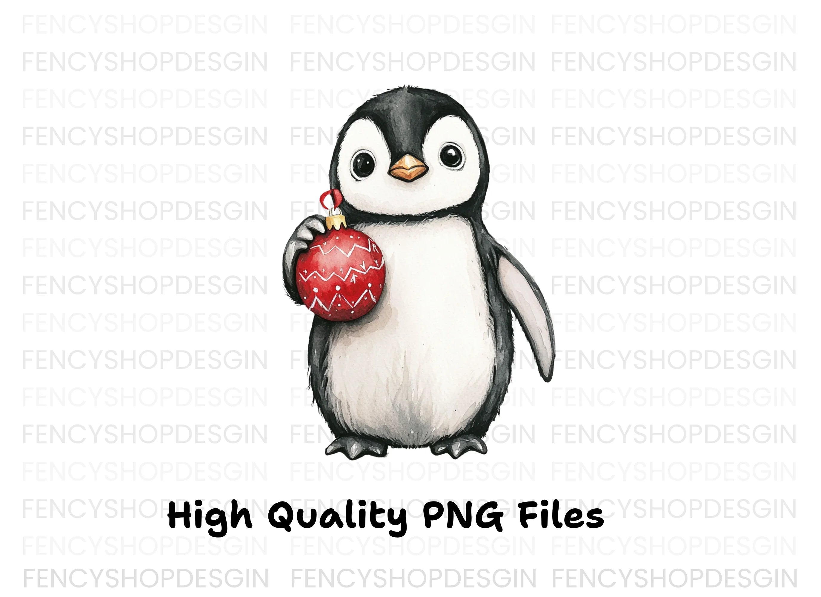 Cute Christmas Penguin Clipart Bundle