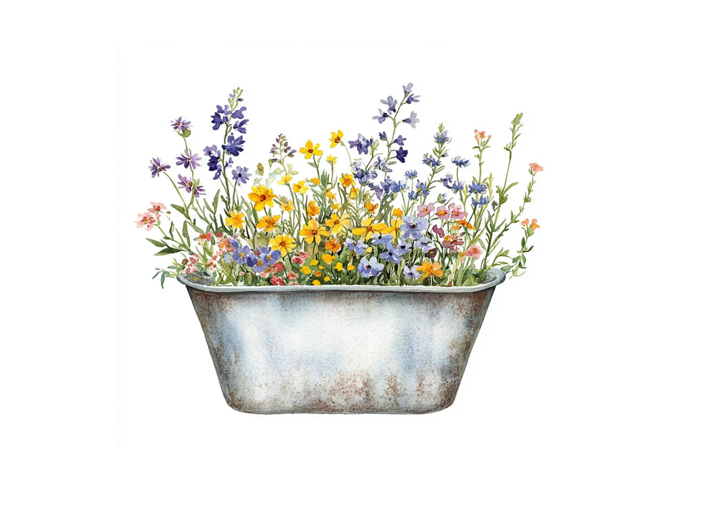 Flower Buckets Clipart Bundle