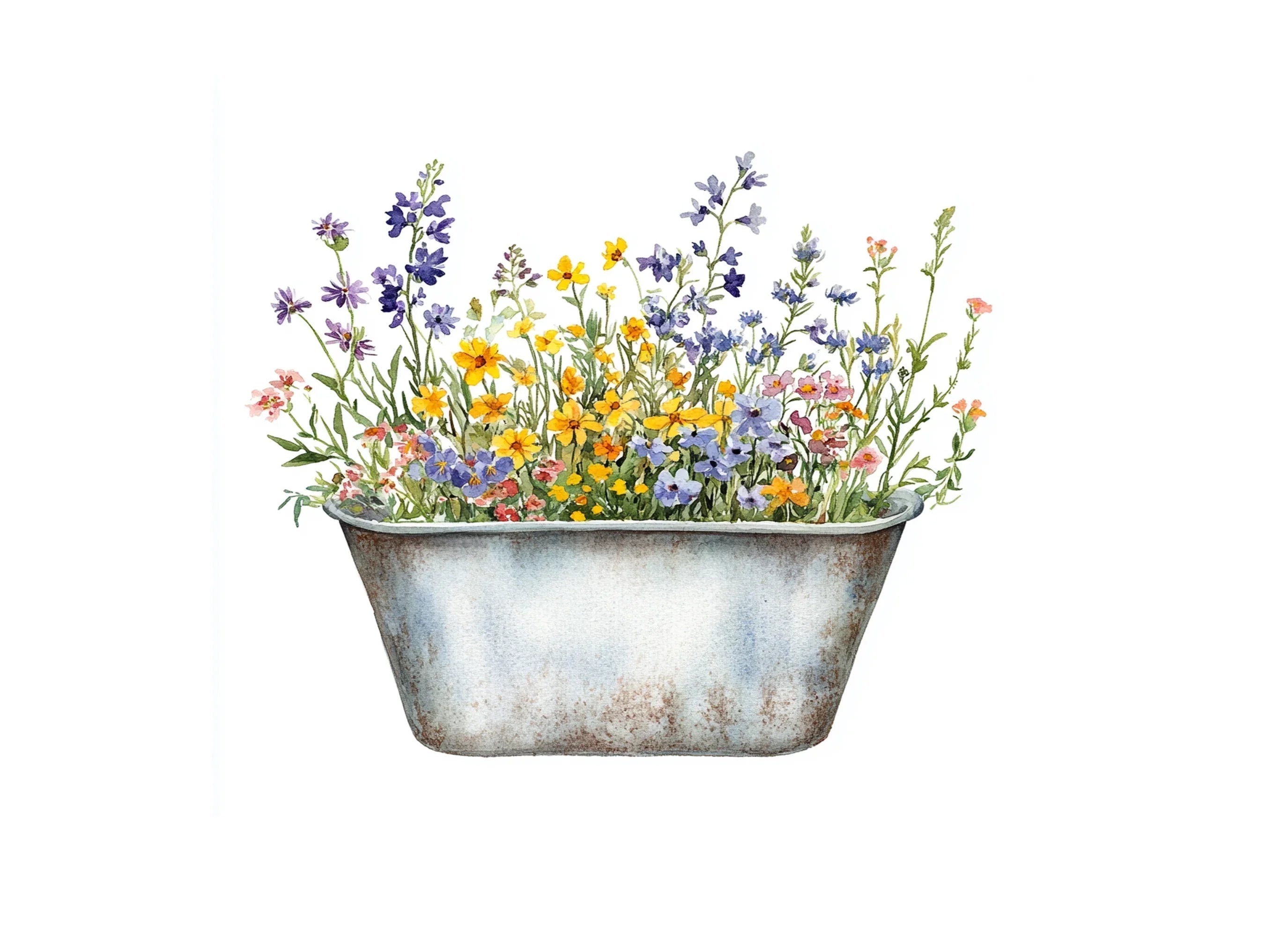 Flower Buckets Clipart Bundle