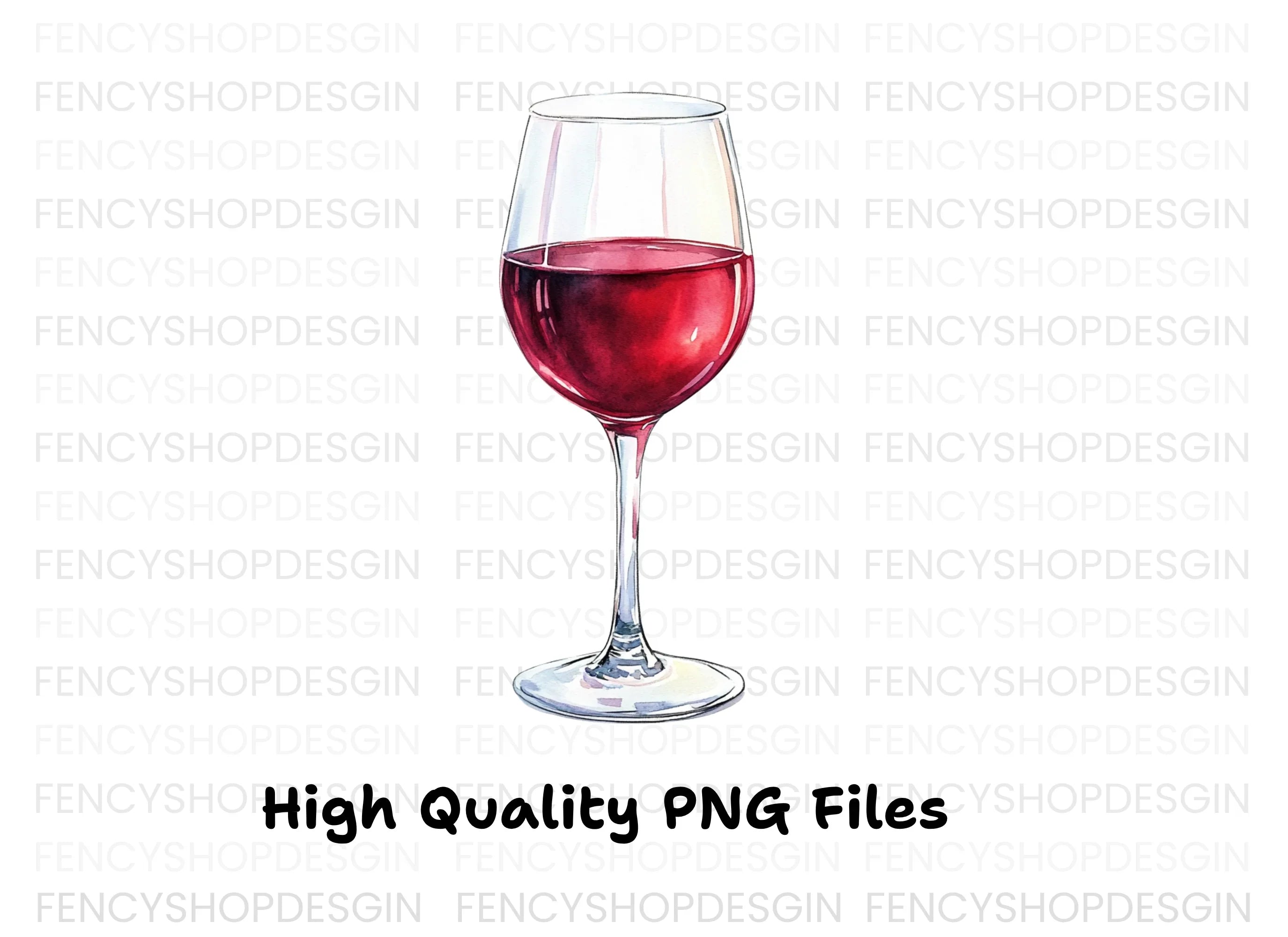 Red Wine Glasses Clipart Bundle