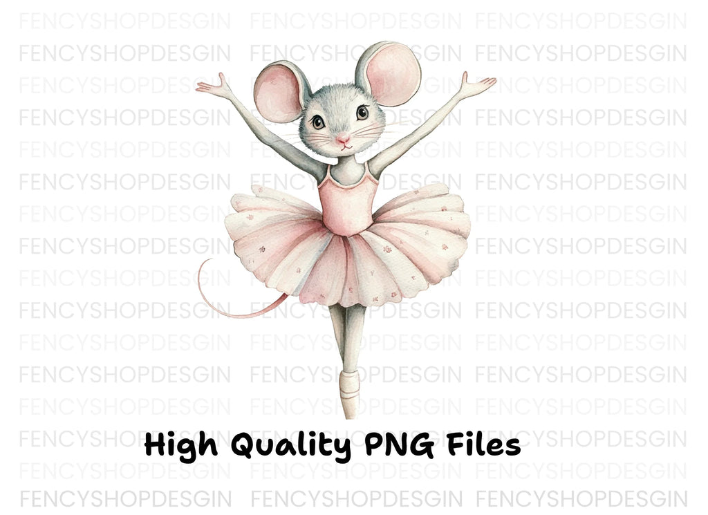 Cute Ballerina Mouse Clipart Bundle