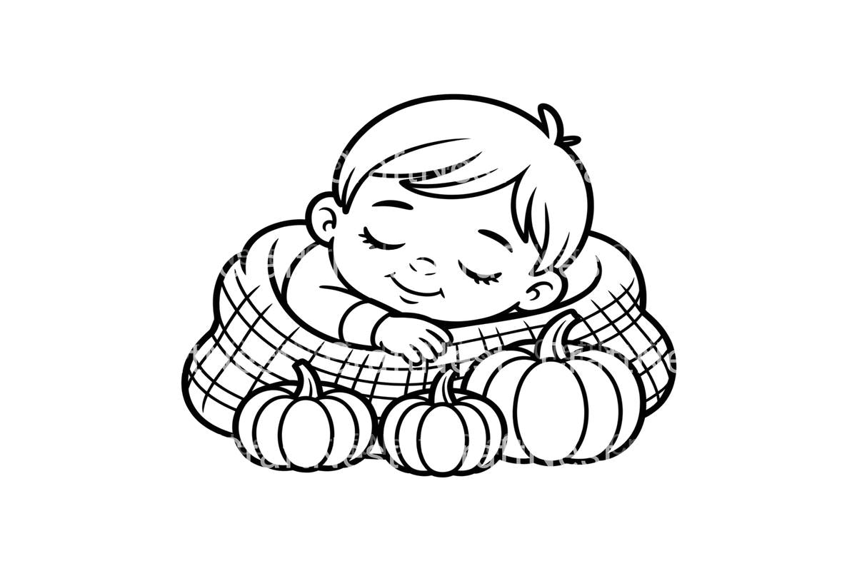 Cute Baby Fall Harvest Coloring Books