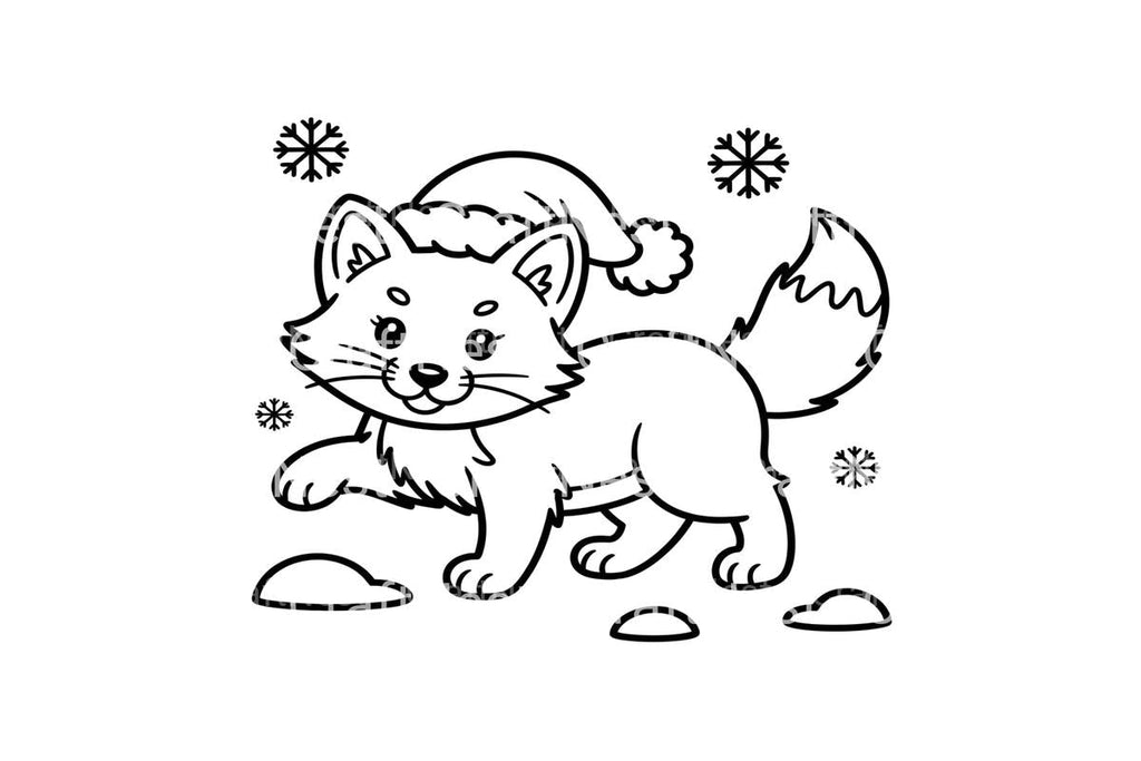 Cute Winter Foxfor Kids Coloring Books