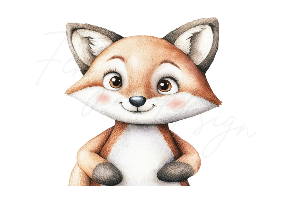 Cute Baby Fox Clipart Bundle