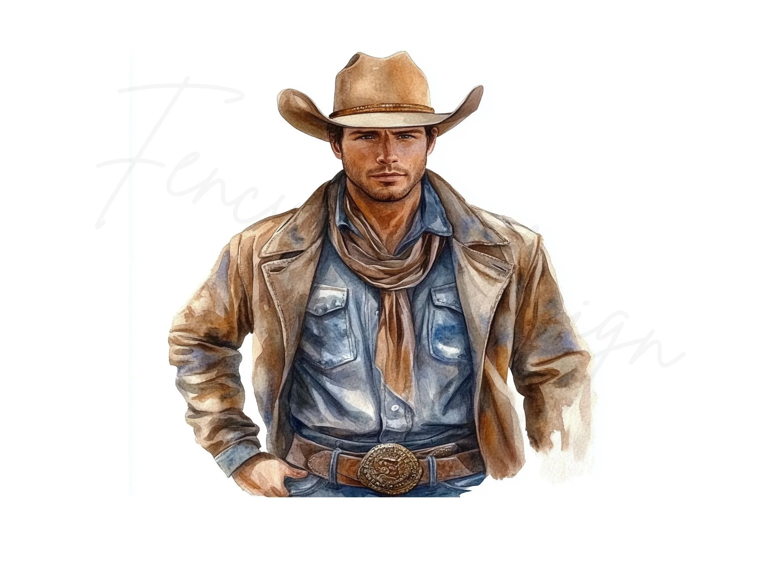 Stylish Cowboy Fashion Clipart Bundle