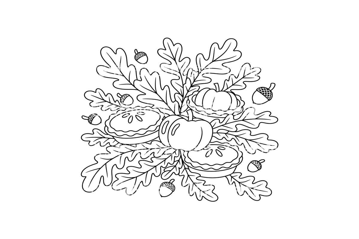 Autumn Harvest Thanksgiving Coloring Books