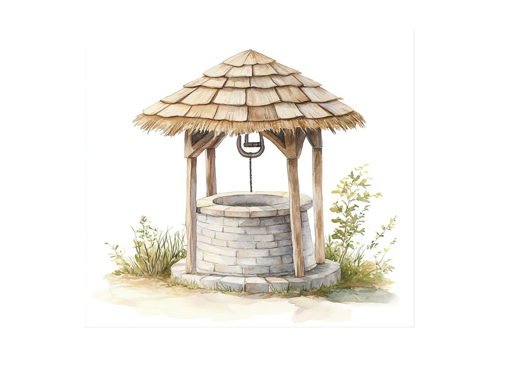 Rustic Wishing Well Clipart Bundle