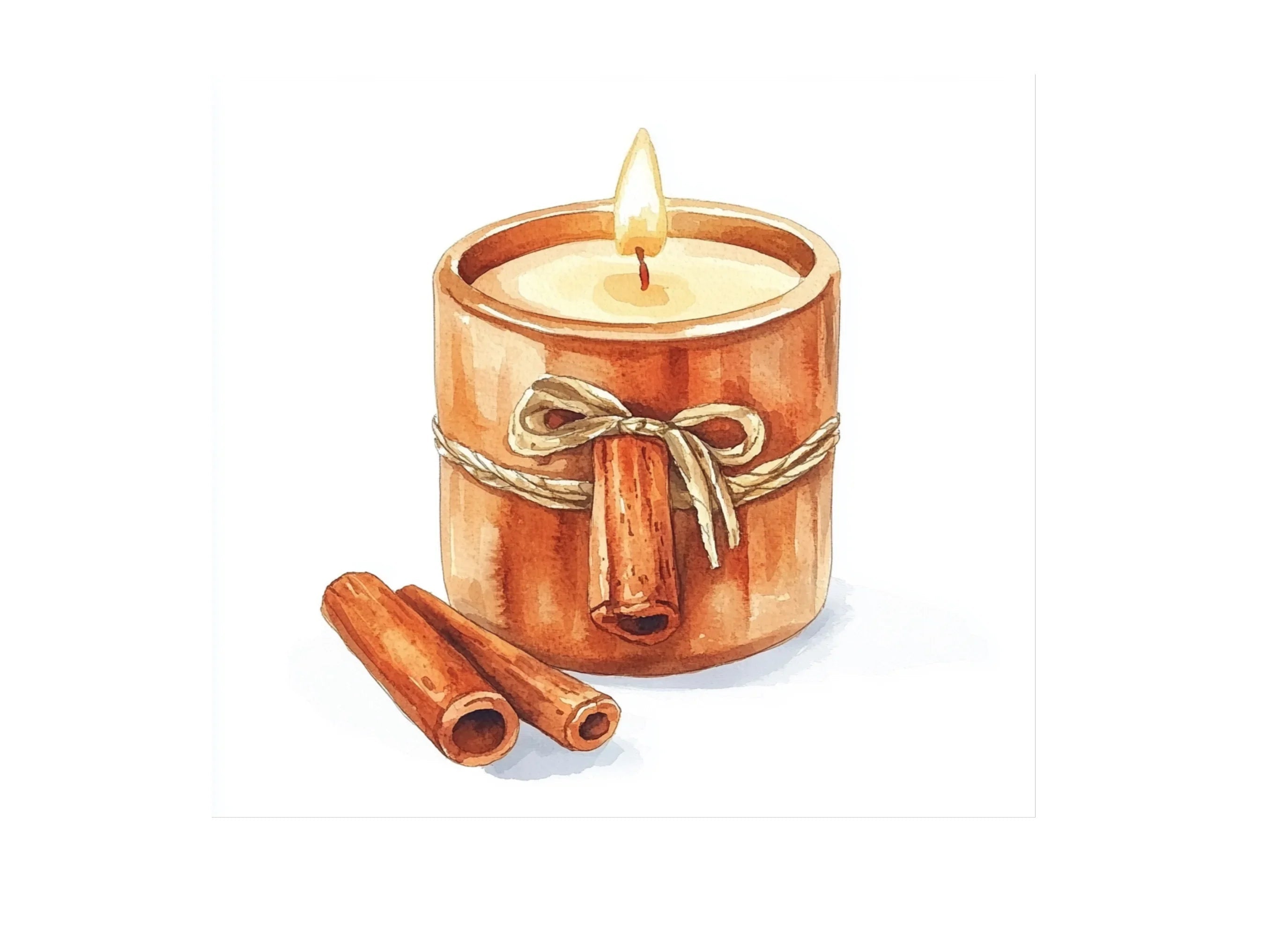 Cozy Cinnamon Candle Clipart Bundle