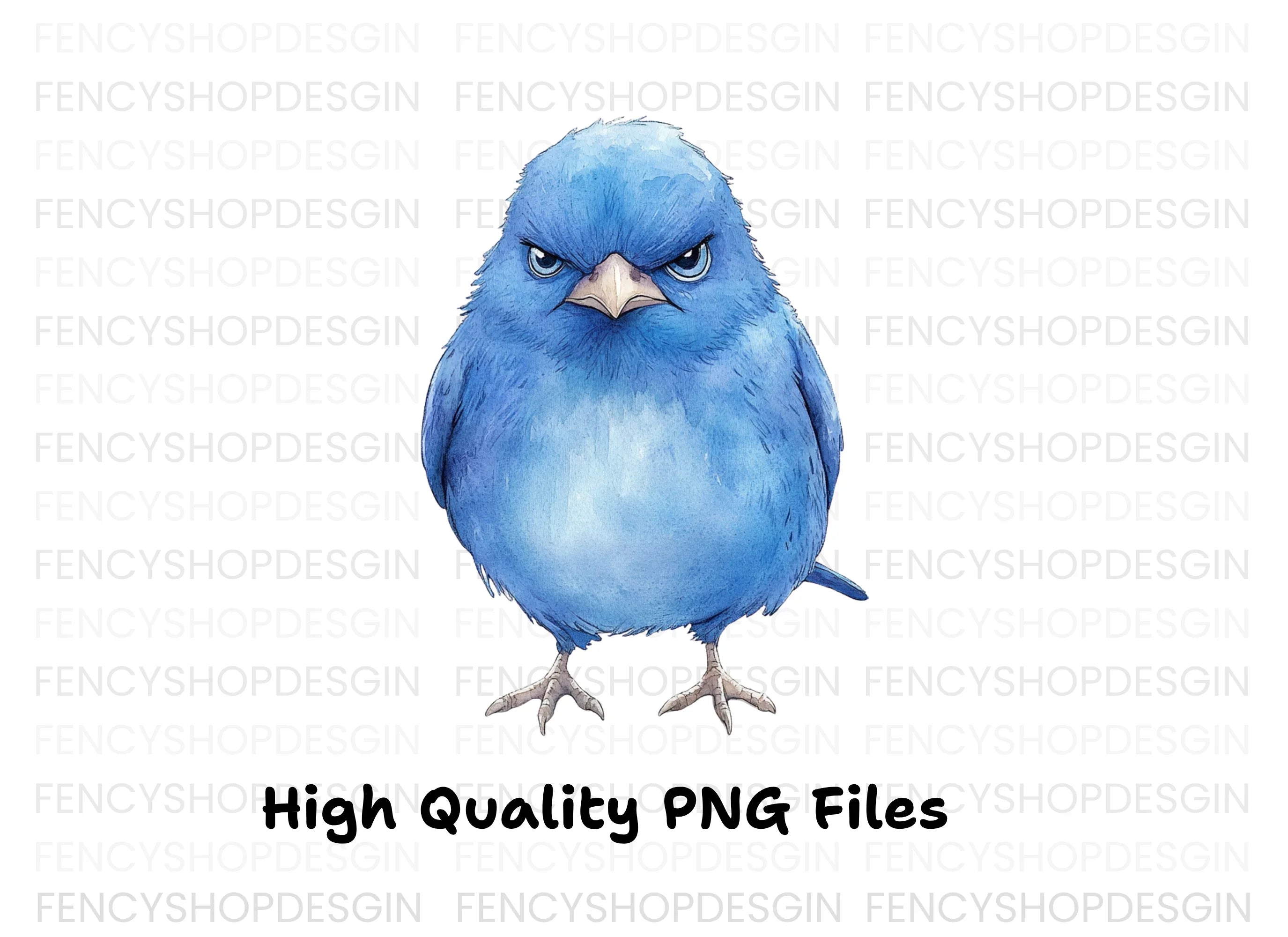 Angry Blue Bird Clipart Bundle